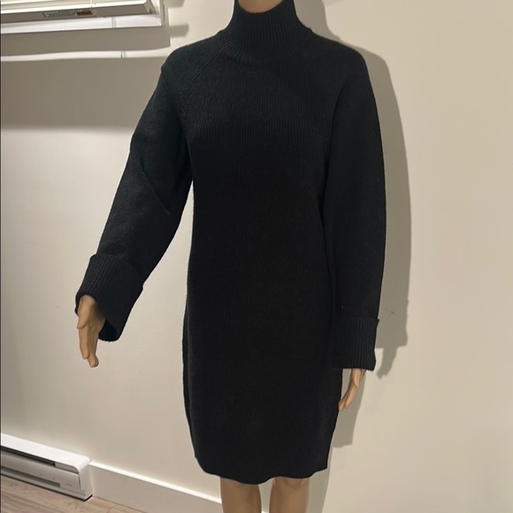 RW&CO Black Ribbed Mock Neck Long Sleeve Dress - Picture 4 of 9